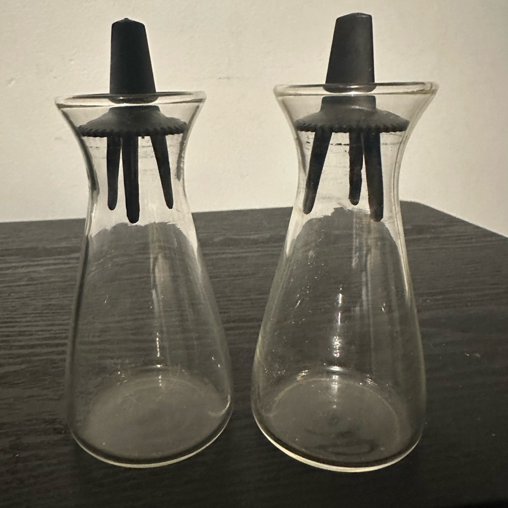 Vintage Mid Century Pyrex Glass Salt and Pepper Shakers